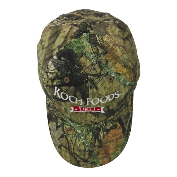 Koch Foods Deli Mossy Oak Camo Strapback Cap Trucker Baseball Embroidered Hat - Picture 6 of 14